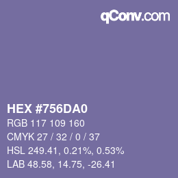 Color code: HEX #756DA0 | qconv.com