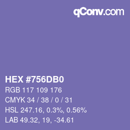 Color code: HEX #756DB0 | qconv.com