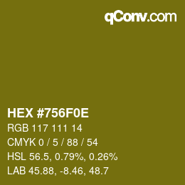 Color code: HEX #756F0E | qconv.com