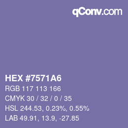 カラーコード: HEX #7571A6 | qconv.com
