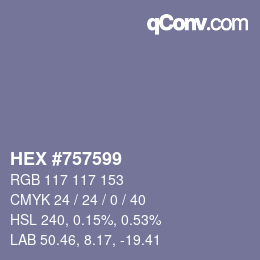 Color code: HEX #757599 | qconv.com