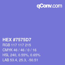 Color code: HEX #7575D7 | qconv.com