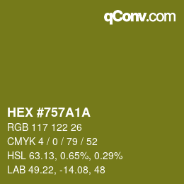 颜色代码: HEX #757A1A | qconv.com
