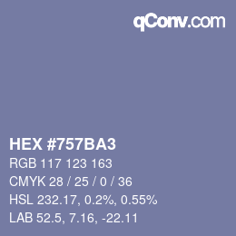颜色代码: HEX #757BA3 | qconv.com