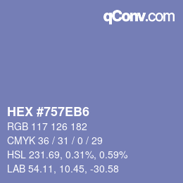 カラーコード: HEX #757EB6 | qconv.com