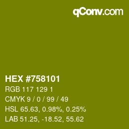 カラーコード: HEX #758101 | qconv.com