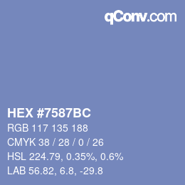 Color code: HEX #7587BC | qconv.com