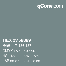 Color code: HEX #758889 | qconv.com