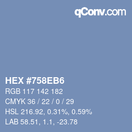 Color code: HEX #758EB6 | qconv.com