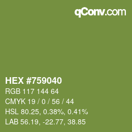 Color code: HEX #759040 | qconv.com