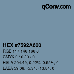 Color code: HEX #7592A600 | qconv.com