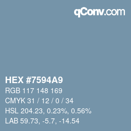 Color code: HEX #7594A9 | qconv.com