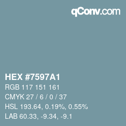 Código de color: HEX #7597A1 | qconv.com