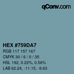 Color code: HEX #759DA7 | qconv.com