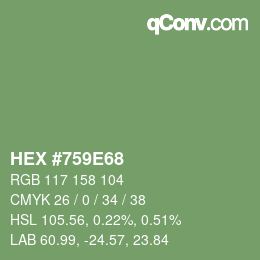 Color code: HEX #759E68 | qconv.com