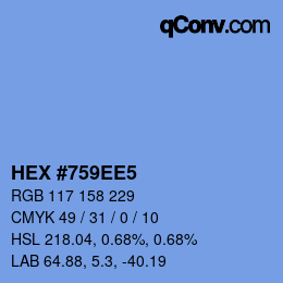 Color code: HEX #759EE5 | qconv.com