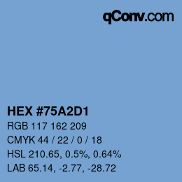 Color code: HEX #75A2D1 | qconv.com