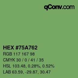 Color code: HEX #75A762 | qconv.com
