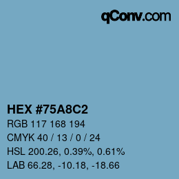 Color code: HEX #75A8C2 | qconv.com