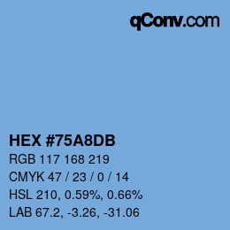 Color code: HEX #75A8DB | qconv.com