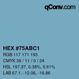 Color code: HEX #75ABC1 | qconv.com