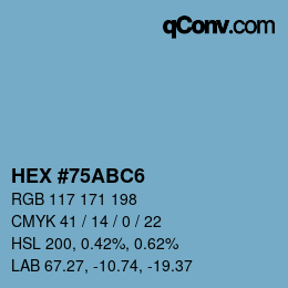 Farbcode: HEX #75ABC6 | qconv.com