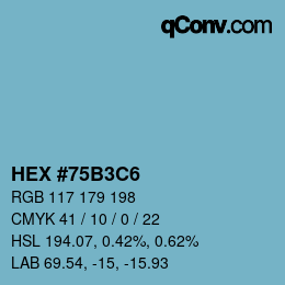 Color code: HEX #75B3C6 | qconv.com