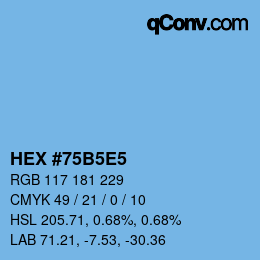 Color code: HEX #75B5E5 | qconv.com