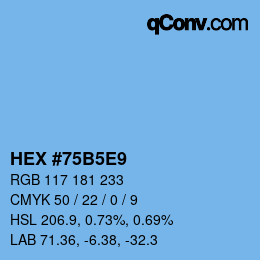 Color code: HEX #75B5E9 | qconv.com