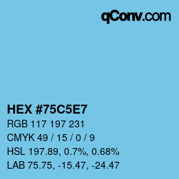 Color code: HEX #75C5E7 | qconv.com