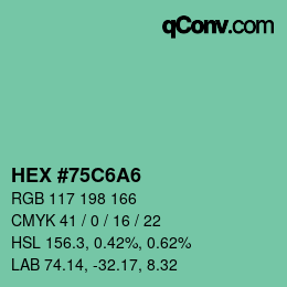 Color code: HEX #75C6A6 | qconv.com