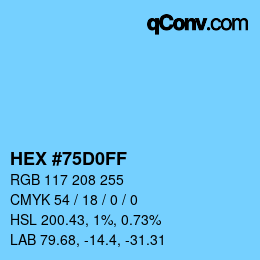 Color code: HEX #75D0FF | qconv.com