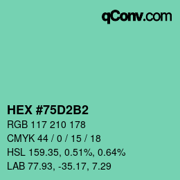カラーコード: HEX #75D2B2 | qconv.com