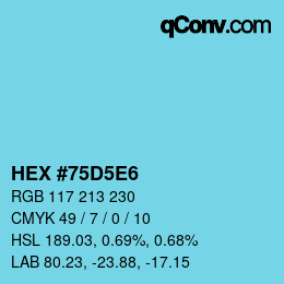 Color code: HEX #75D5E6 | qconv.com