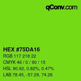 Color code: HEX #75DA16 | qconv.com