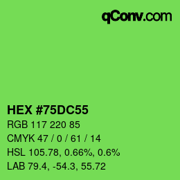 Color code: HEX #75DC55 | qconv.com