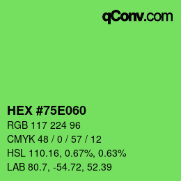 Color code: HEX #75E060 | qconv.com
