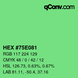 カラーコード: HEX #75E081 | qconv.com