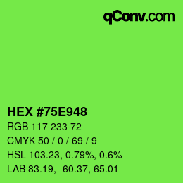 Color code: HEX #75E948 | qconv.com
