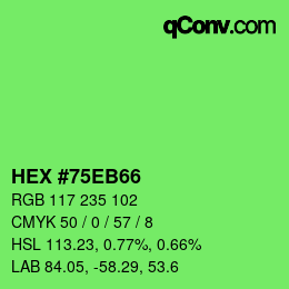 Color code: HEX #75EB66 | qconv.com