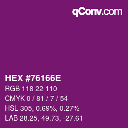 Color code: HEX #76166E | qconv.com