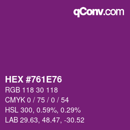 Color code: HEX #761E76 | qconv.com