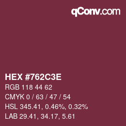 Color code: HEX #762C3E | qconv.com
