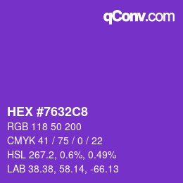Color code: HEX #7632C8 | qconv.com