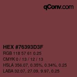 Código de color: HEX #76393D3F | qconv.com