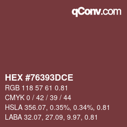 Código de color: HEX #76393DCE | qconv.com