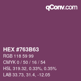 カラーコード: HEX #763B63 | qconv.com