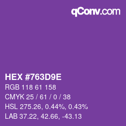 Código de color: HEX #763D9E | qconv.com