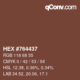 Color code: HEX #764437 | qconv.com