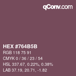 Color code: HEX #764B5B | qconv.com